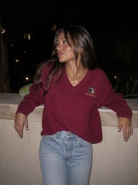 Vintage FSU Seminoles Sweater M USA 90s Florida State Knit Cotton NCAA Football